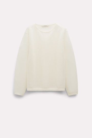 Dorothee Schumacher Pointelle knit sweater orchid white