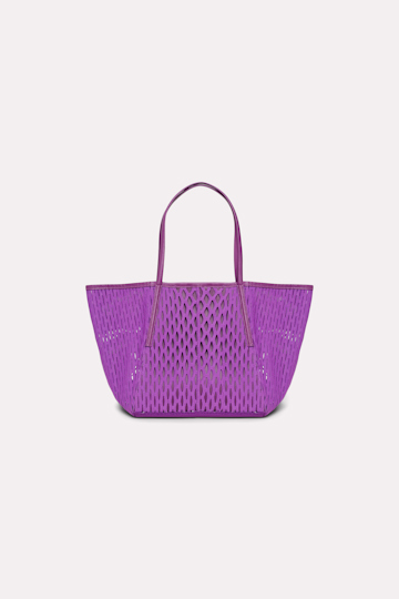 Dorothee Schumacher Open mesh tote with leather trim lilac