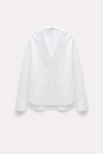 Dorothee Schumacher Poplin blouse with a deep neckline pure white